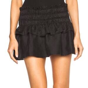 Isabel Marant Etoile Crista Linen-Blend Black Mini Skirt size 40